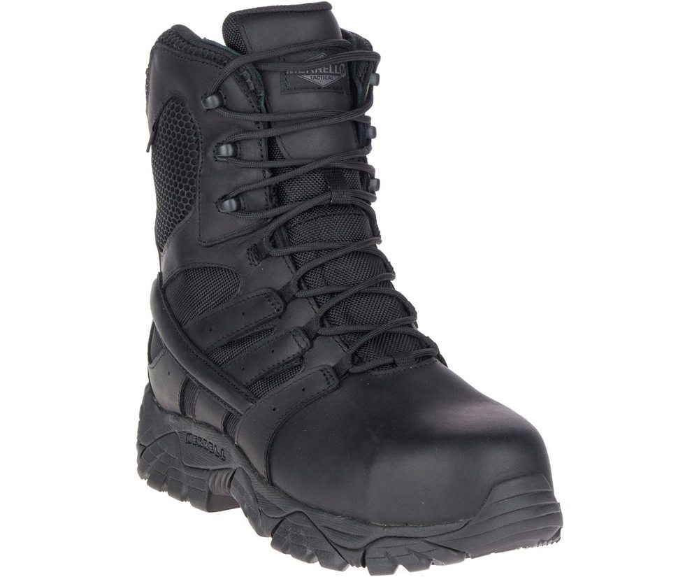 Kozaki Merrell Damskie Czarne - Moab 2 8\" Tactical Response Waterproof Comp Toe Work - 871692-XRN